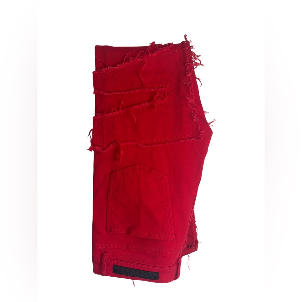 Stacked Red Jeans - Picture 3 of 6
